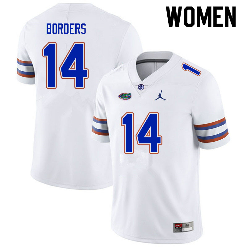 Women #14 Chief Borders Florida Gators College Football Jerseys Sale-White